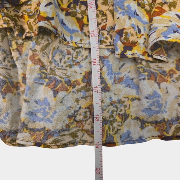 Free People Nadia Floral Wrap Mini Skirt Yellow 4 Romantic Boho Indy Flowy NWT - Picture 12 of 13